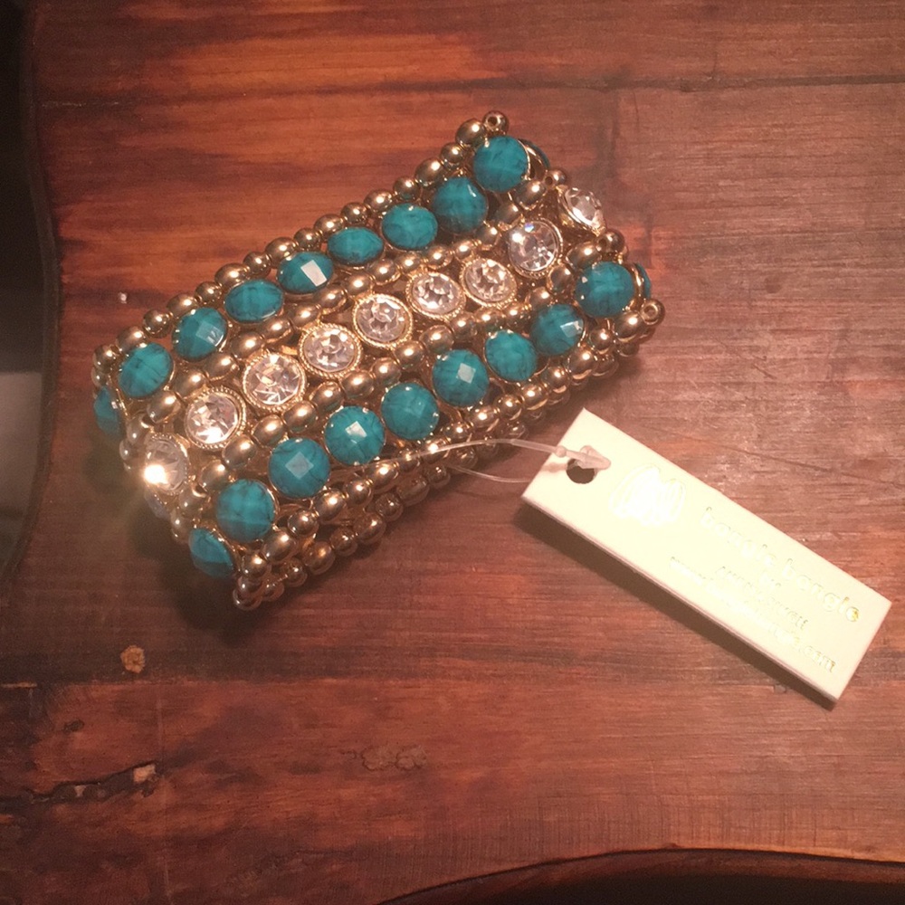 Amrita Singh Turquoise and Crystal Bangle